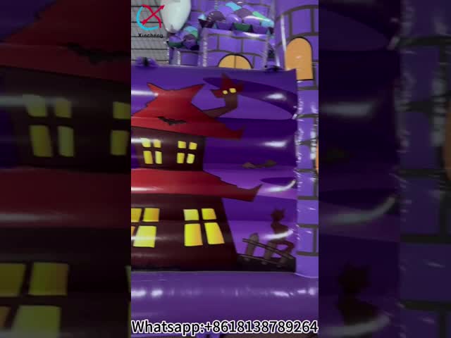商用充電式 楽しい街 ハロウィーン パンプキン 紫 充電式 城