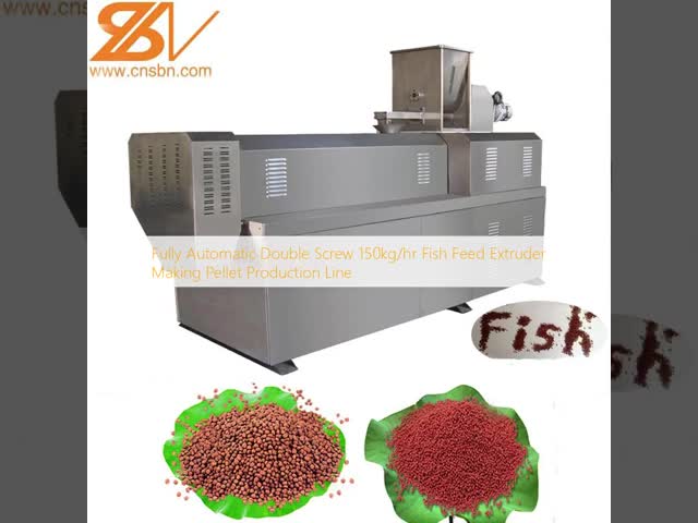 全自動二軸スクリュー魚飼料押出成形機ペレット製造ライン 150kg/時
