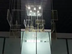 Современный облачный камень Большое геометрическое искусство потолочная лампа отель гостиница лобби гостиничный ресторанное хозяйство Офисное инженерное обслуживание индивидуальное освещение