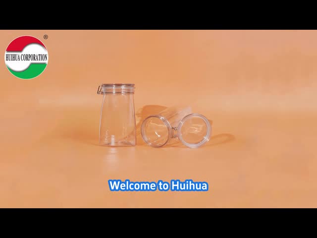 1080ML Recycled Transparent Storage Plastic Clear PET Cans Sealed Jar With Screw Lid Pet Food Coffeeealed Jar