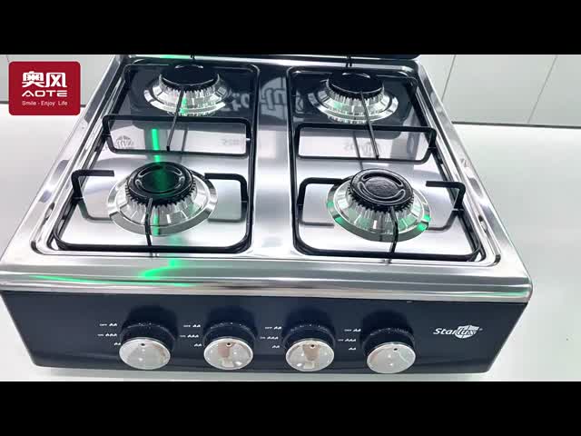 High Power Four Burner Gas Stove Camping Stainless Steel 4 Plate Gas Stove