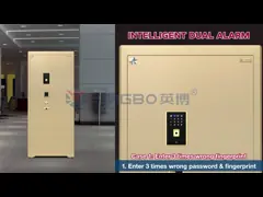 H1580 মিমি ফিঙ্গারপ্রিন্ট সিকিউর বক্স পেটেন্টড ডাবল রিং বোল্ট এবং জিংক অ্যালোয় হ্যান্ডেল সহ