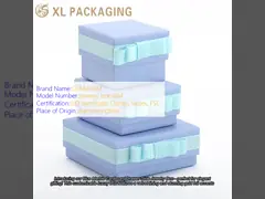 Caja de joyería de cartón de color mármol azul con cinta de arco Brazalete de lujo Envasado de terciopelo y acentos de papel de oro Elegante caja de regalo para damas de honor Cumpleaños y joyas de primera calidad
