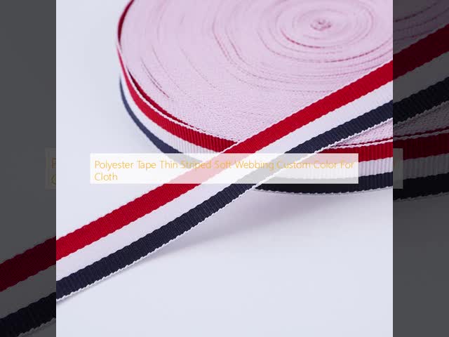 ポリエステルテープ 薄いストライプ 柔らかい Webbing 布のためのカスタムカラー