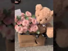 Doll plush cute bear bouquet, eternal rose artificial flower Valentine's Day gift, birthday gift for girls