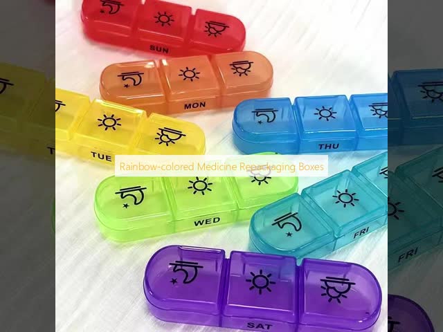 Rainbow Colored Polypropylene Medicine Packaging Boxes Plastic Pill Box (MC-1002)