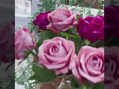 Simulated velvet rose, fake flower, wedding home decoration, Valentine's Day, artificial bouquet with tactile feel