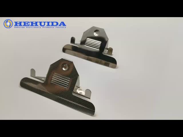 Color Office Stationery Check Pattern Big Binder Clips 120mm For Clipboard JC-143