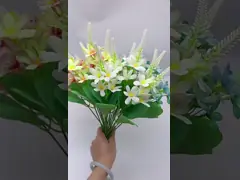 5-Fork Simulated Small Wild Chrysanthemum Plastic Flower Wedding Props Bouquet