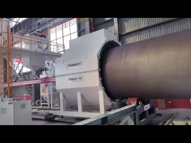 Steel Pipe External Internal Shot Blasting Blastor Equipment  with Surface Finish Level Sa2.5  video