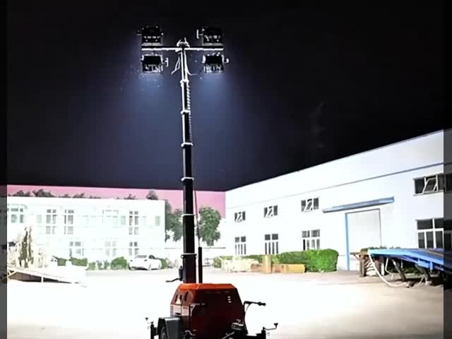 携帯太陽光灯塔 傾き90° 電気監視灯塔 屋外灯塔