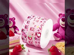 Children's Day Cartoon Ribbon Strawberry Bear Birthday 2cm Cake Baking Snack Companion Hand gift box made of polyester