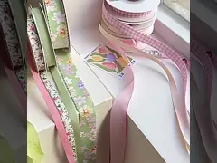 Фанхуа Розовый Зеленый Серия лента Цветочный букет Повязка Выпечка DIY Фестиваль Продукты Цветочные материалы лента