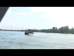 China 30FT Double Layer Luxury Yellow Pontoon Boat with Slide, Bar, Restroom, Shower, Party Lighting for Sale supplier