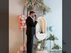 White-Phone-Booth-with-Audio-Guestbook-Phone