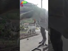 Sunproof Fiberglass Animatronic T Rex Theme Park Dinosaurs Customized