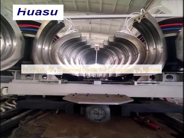 High Speed 1.5-5m/min HDPE/PVC Corrugated Pipe Production Equipment with 32-1600mm Pipe Diameter and Double-layer Spiral Co-extrusion