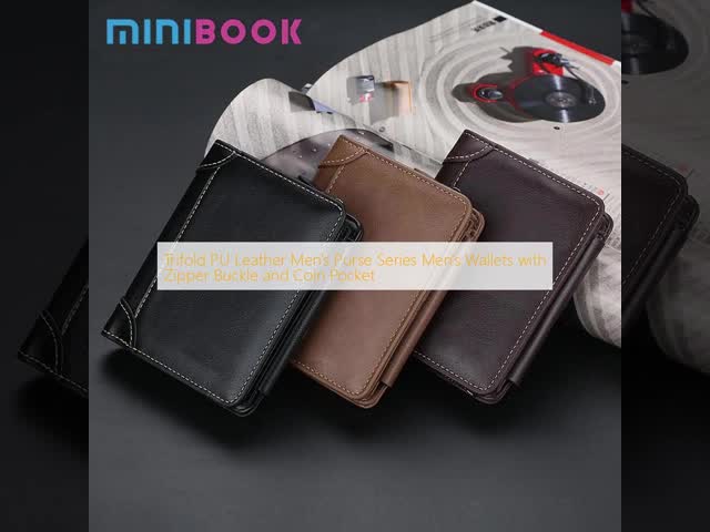 Carteiras masculinas com fecho de fecho e bolso de moeda
