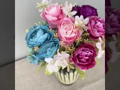 Simulated Heavenly Fragrance Peony Bouquet Fake Flowers Peach Fragrance Plastic Wedding Roses Home Flower Arrangement Living Room Decoration