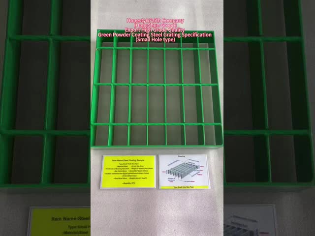 Green Powder Coated Steel Bar Grating for Walkways 6M Length