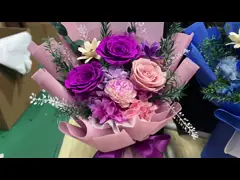 Valentine's Day, a bouquet of preserved roses and ice-blue ice flowers for your girlfriend and best friend as a holiday gift and decorative item