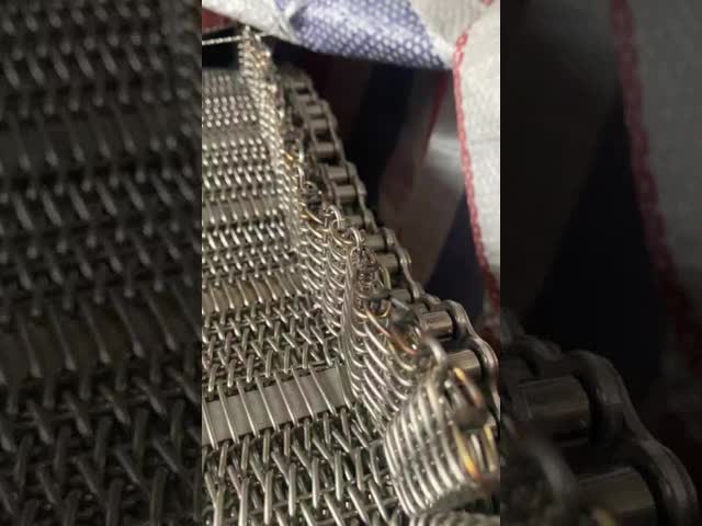 食品級 不同鋼 メタルワイヤーメッシュ チェーン コンベアベルト オーブントンネル 焼却 凍結