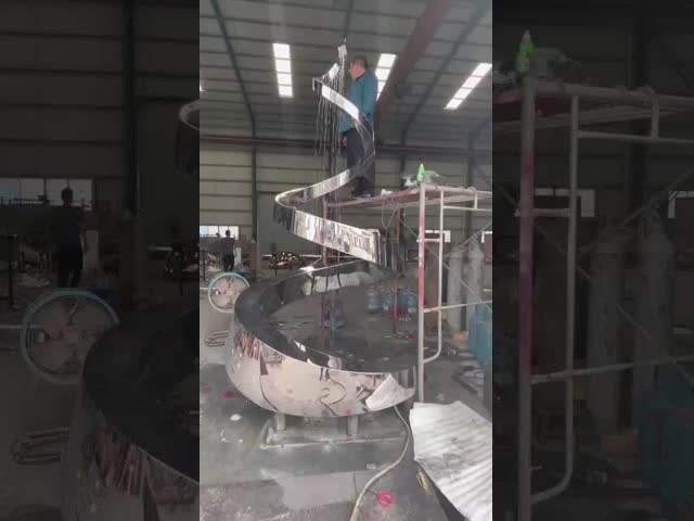 公共装飾屋外庭園噴水ステンレス鋼彫刻