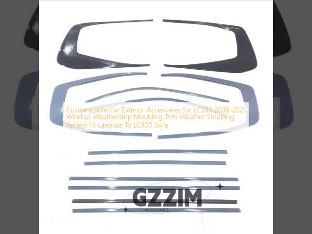 LC200 2008-2021用カスタマイズ可能なカーエクステリアアクセサリー ウィンドウウェザーストリップモールディングトリム ウェザーストリッピング 完璧なフィット感 LC300スタイルへのアップグレード