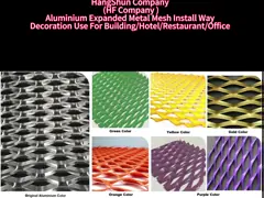 50mm hole size Aluminium Expanded Metal Mesh for Building decoration