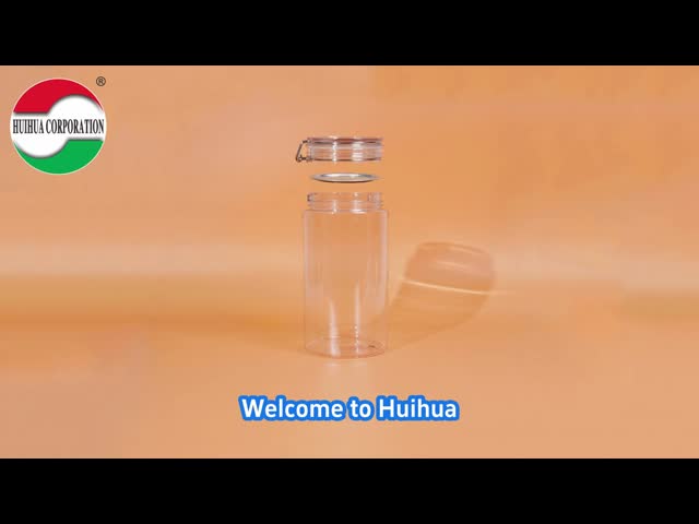 1660ML Recycled Used Transparent Storage Plastic Bottles Clear PET Cans Sealed Jar With Screw Lid For Pet Food Coffee