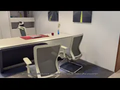 Customized Wood L Shaped Manager Commercial Office Desk With Side Cabinet