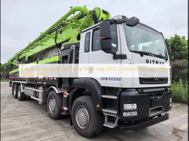 New 2025 Zoomlion 62meter Concrete Boom Pump Truck with Sitrak Chassis 11.3Mpa High-Efficiency Energy Saving