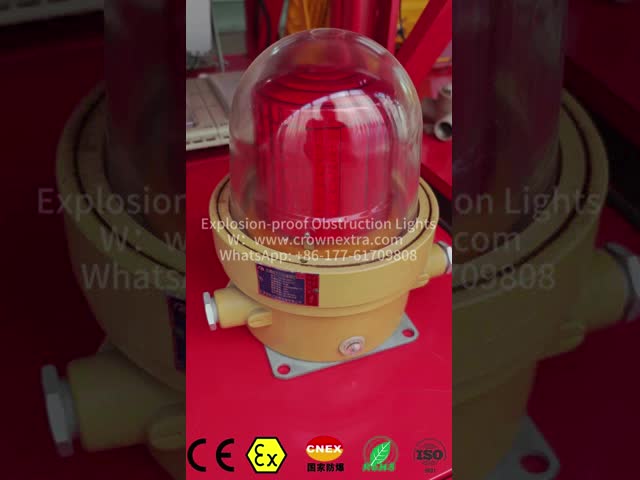 40W Solar Aviation Lamp For Tower With Mesh Cover Rain Proof Chemical Plant Gas Station