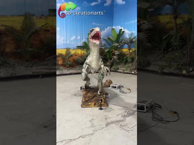 リアルなアニメート 恐竜 velociraptor: ダイナミックな博物館級の展示物 リアルな動きと詳細な皮膚