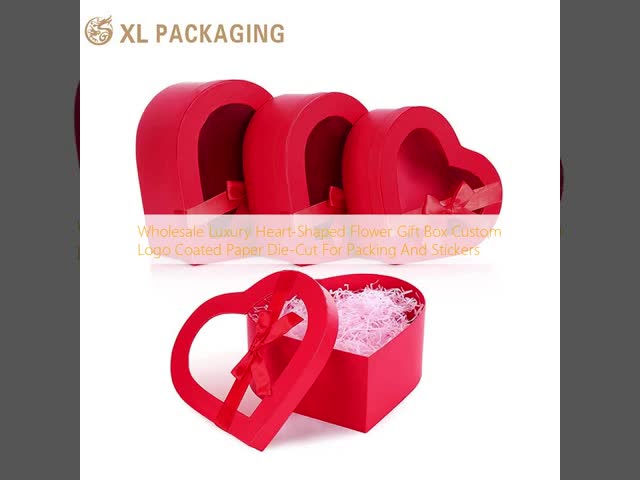 Wholesale Luxury Heart-Shaped Flower Gift Box Custom Logo Coated Paper Die-Cut For Packing And Stickers