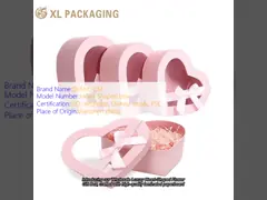Gros de luxe en forme de cœur boîte cadeau de fleurs Logo personnalisé revêtu de papier à découper pour l'emballage et les autocollants