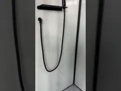 stylish sector Shower Room And Black Frame With Tray And Roof