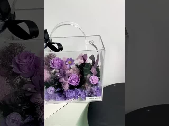 アクリル製の手持ちの花束箱,新鮮な花束,花芸の包装箱,DIY素材 防水透明の軽い贅沢記念品ギフトボックス