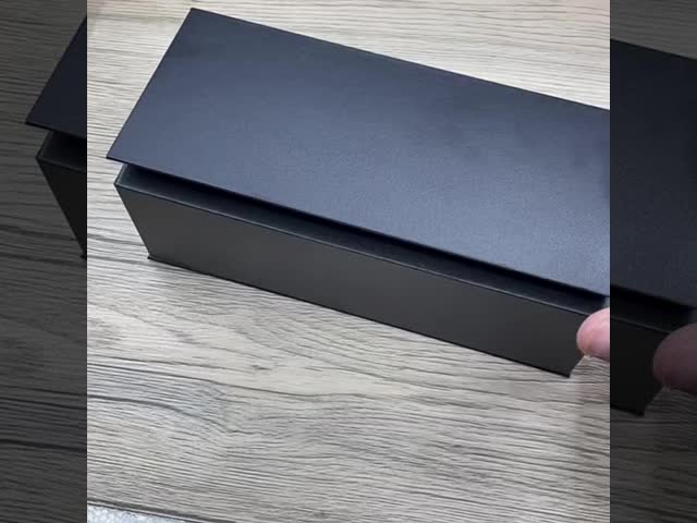 Empty Packaging Box Special Paper Magnetic Black Rectangular Flip Cover Paper Box Can Be Customized With Logo