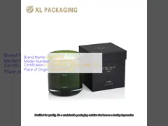 Op maat gedrukte zwarte geurende kaarsdoos kartonnen kaarspapier verpakkingsdozen goudfolie stempel deksel en basis cadeaubon