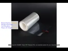 75μM Self-Adhesive Clear Pet Plastic Film Release With Silicone Coated