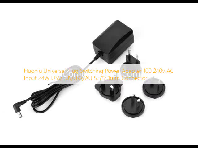 Huoniu ユニバーサルプラグ切換電源アダプター 100 240v AC 入力 24W US/EU/UK/AU 5.5*2.1mm コネクタ