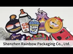 Custom Shape 3.5g Display Box Mylar Bags Child Proof Soft Touch Die Cut Bag For 1g 3.5g 7g 14g 28g Edible Plastic