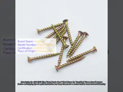 Yellow Zinc Plated Bugle Head Wood Screw For Strong And Secure Joinery