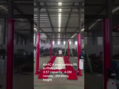 AA4C 4 Post car Parking lift auto storage system vehicles parking for 2 cars 2m high 3.5T capacity