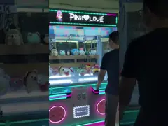 Playfun High Quality 2 Players Baby Catcher Crane Machine Mini Plush Doll Prize Machine Claw Pink Love Coin Operated Arcade