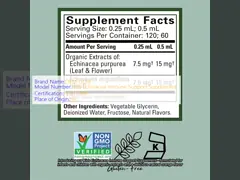 Kids Echinacea Immune Booster Herbal Supplement drops Natural Orange Flavor