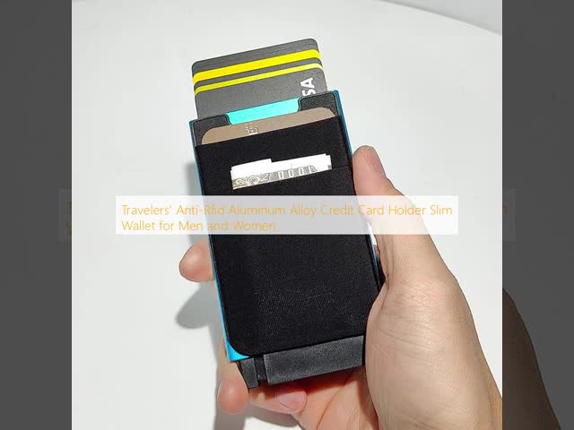旅行者向け 抗RFID アルミ合金 クレジットカードホルダー スリム 財布 男性 女性用