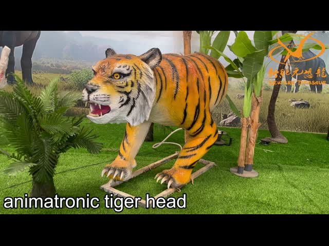 動物園公園と展覧会のための現実的なアニメート動物虎の頭