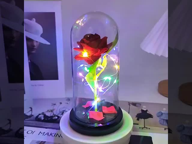 模倣バラ,永遠の花,ガラスのカバー,母の日,バレンタインデー,クリスマスプレゼント飾りや飾り品の製造者卸売